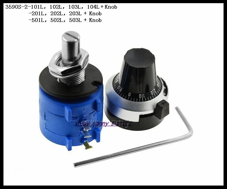 5 Sets/Lot 3590S-2-101L/102L/103L/104L Precision Multiturn Potentiometer + Turns Counting Dial Rotary 6.35mm Knob Brand New
5 Sets/Lot 3590S-2-101L/102L/103L/104L Precision Multiturn Potentiometer + Turns Counting Dial Rotary 6.35mm Knob Brand New