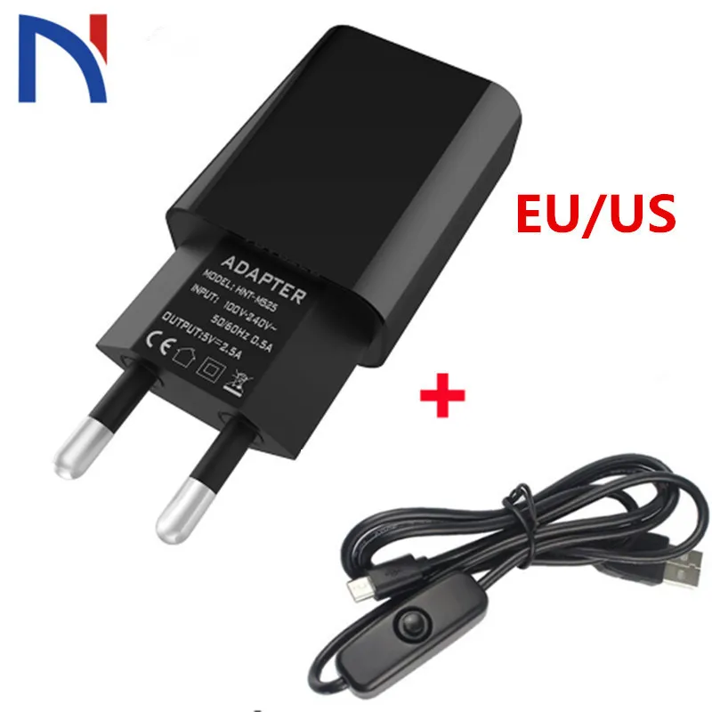 DC 5V 2.5A Power Supply EU US Power Charger Adapter Supply Micro USB Charging Cable with Switch For Arduino Raspberry Pi 3 2
DC 5V 2.5A Power Supply EU US Power Charger Adapter Supply Micro USB Charging Cable with Switch For Arduino Raspberry Pi 3 2