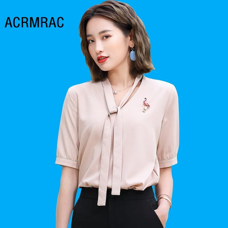 Women shirt Slim summer Solid color Thin section Half sleeve OL Formal shirt Women 5173
Women shirt Slim summer Solid color Thin section Half sleeve OL Formal shirt Women 5173