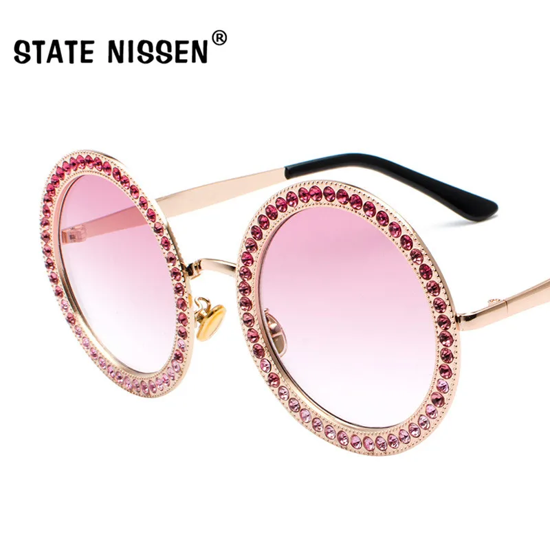 STATE NISSEN Brand Designer Vintage Women Round Sunglasses Luxury Rhinestone Female Sun Glasses Eyewear Oculos De Sol
STATE NISSEN Brand Designer Vintage Women Round Sunglasses Luxury Rhinestone Female Sun Glasses Eyewear Oculos De Sol
