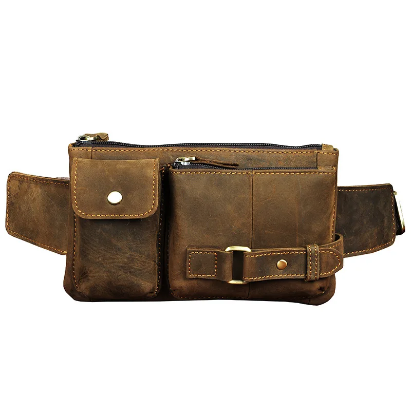 High Quality Crazy Horse Cowhide Waist Chest Bag Genuine Leather Vintage Sling Messenger Bags Men Hip Belt Bum Pouch Fanny Pack
High Quality Crazy Horse Cowhide Waist Chest Bag Genuine Leather Vintage Sling Messenger Bags Men Hip Belt Bum Pouch Fanny Pack