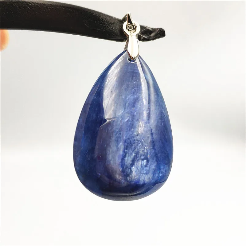 Натуральный Синий Кианит ожерелье кулон Lucky прозрачный в форме капли воды камень
