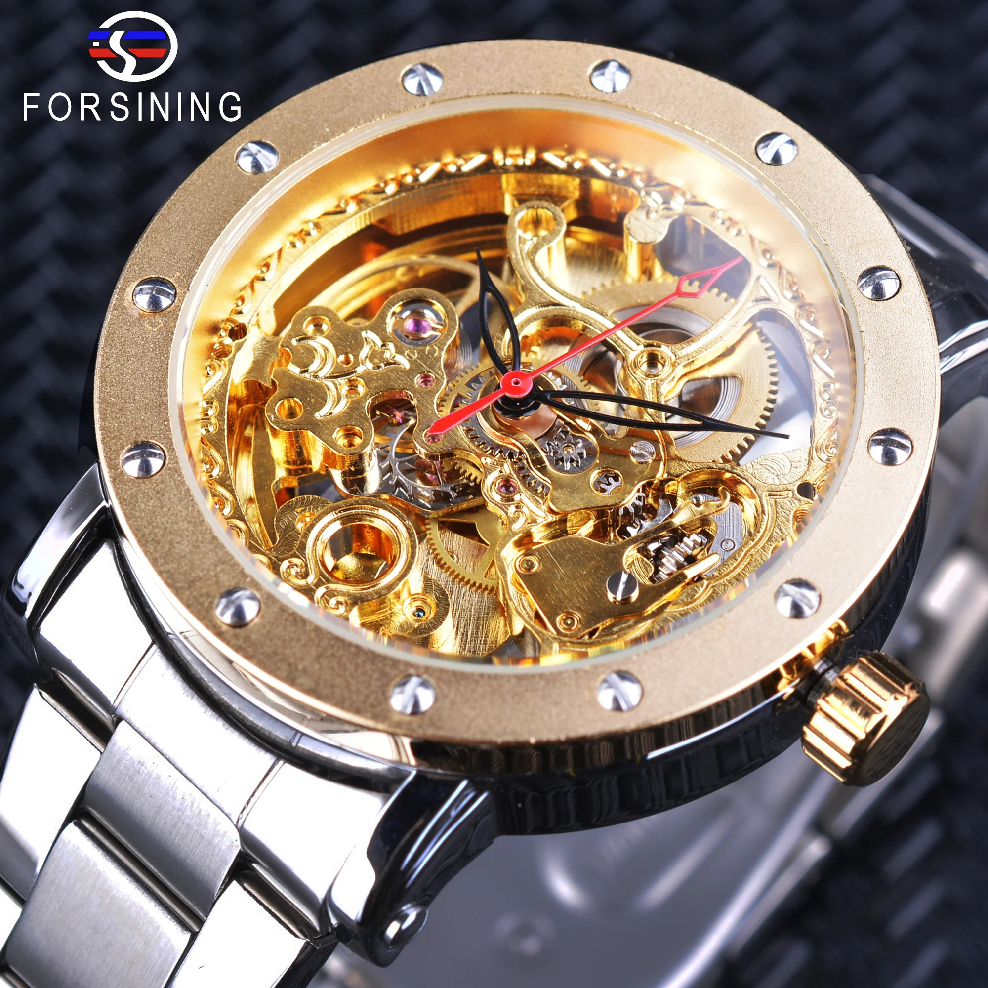Forsining 2018 Royal Luxury Golden Skeleton Wristwatches Men Mechanical Watch Top Brand Luxury Silver Steel Openwork Male Clock
Forsining 2018 Royal Luxury Golden Skeleton Wristwatches Men Mechanical Watch Top Brand Luxury Silver Steel Openwork Male Clock
