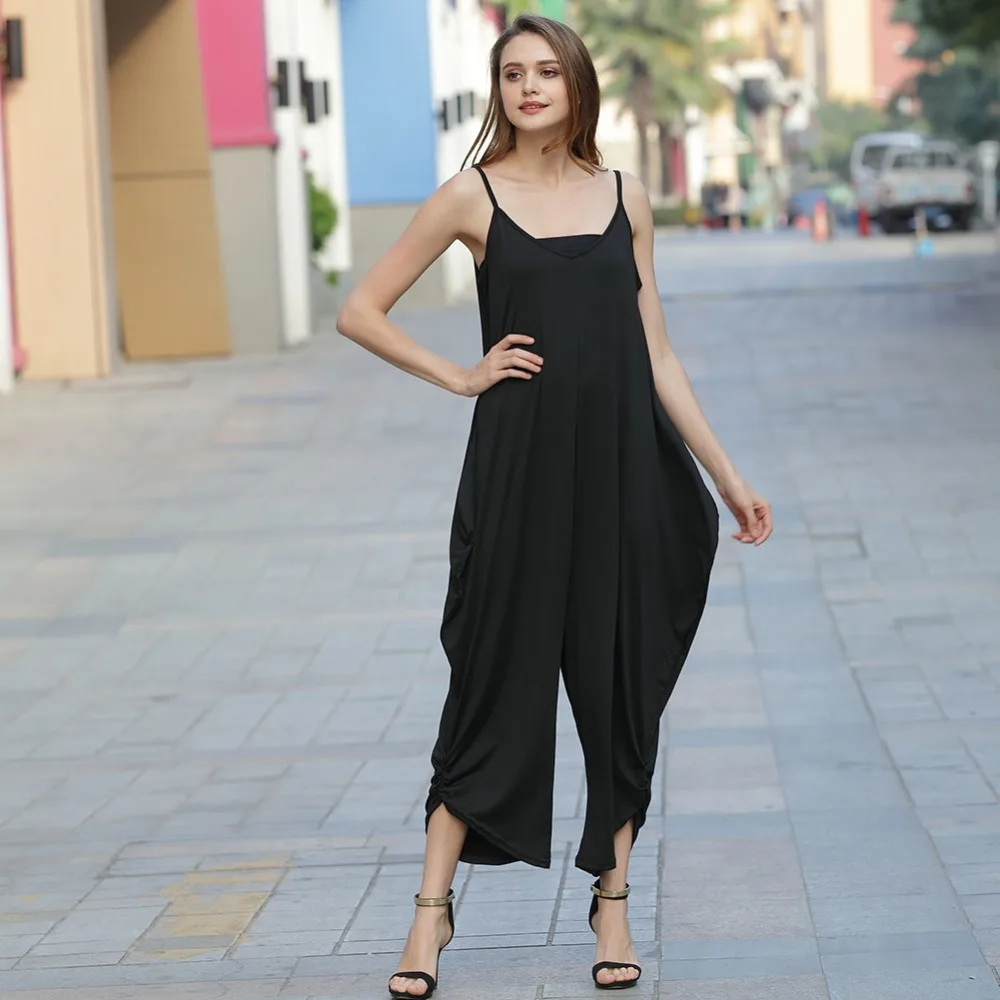 Plus Size Summer Jumpsuits Women Casual Sleeveless Deep V Neck Backless Spaghetti Strap Loose Rompers
Plus Size Summer Jumpsuits Women Casual Sleeveless Deep V Neck Backless Spaghetti Strap Loose Rompers