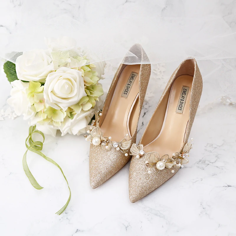 Golden Bride Pumps Sequined Wedding Shoes Dress Bridal Annual Meeting Banquet Genuine Leather Date Party 9cm High Heels
Golden Bride Pumps Sequined Wedding Shoes Dress Bridal Annual Meeting Banquet Genuine Leather Date Party 9cm High Heels