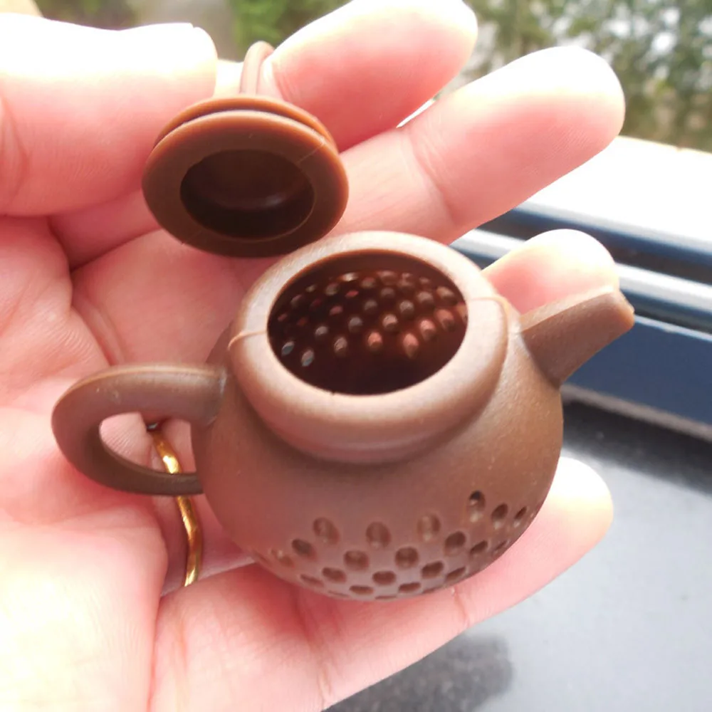 Детали о ситечке для заваривания чая в форме чайника силиконовый чайный пакетик
