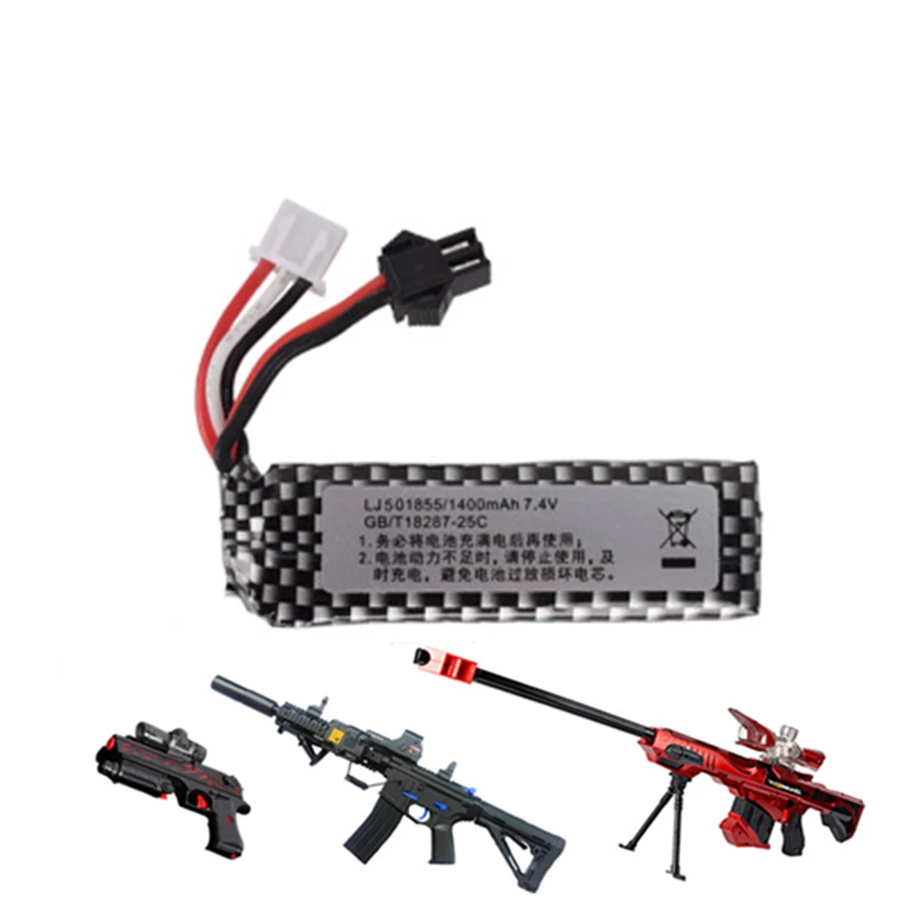 7 4 v 1400 мА/ч 25C 501855 Lipo Батарея для электрический водяной пистолет Запчасти RC