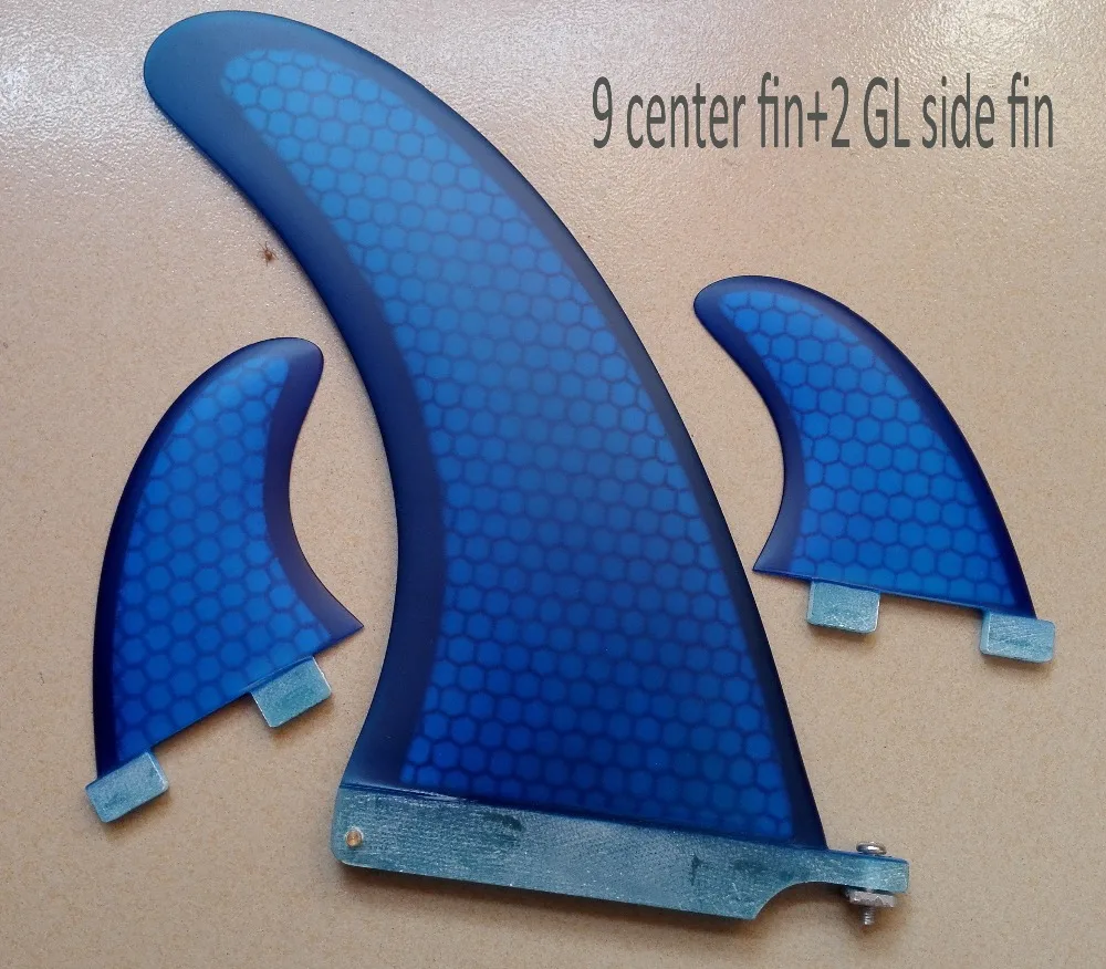 Blue 9 inch center fin and 2 pcs GL surf fin fiberglass honey comb surfboard fin
Blue 9 inch center fin and 2 pcs GL surf fin fiberglass honey comb surfboard fin
