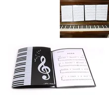 A4 6 Pages Folding Music Score Holder Folder for Piano Paper Sheet Document Organizer