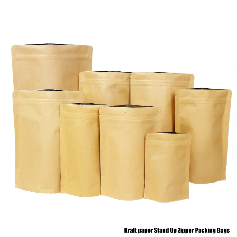 New 100pcs In/ 11sizes Kraft Paper Brown Packaging Bag Stand Up Packing Bags Top Zipper Lock Retailer Package Free Shipping
New 100pcs In/ 11sizes Kraft Paper Brown Packaging Bag Stand Up Packing Bags Top Zipper Lock Retailer Package Free Shipping