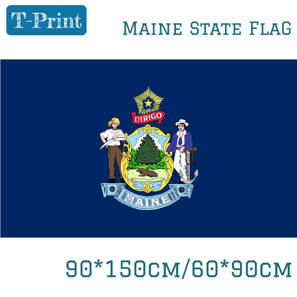 USA State of Maine Flag 150x90cm 60x90cm 3x5ft Polyester Banner With Metal Holes For Vote Home Decoration
USA State of Maine Flag 150x90cm 60x90cm 3x5ft Polyester Banner With Metal Holes For Vote Home Decoration