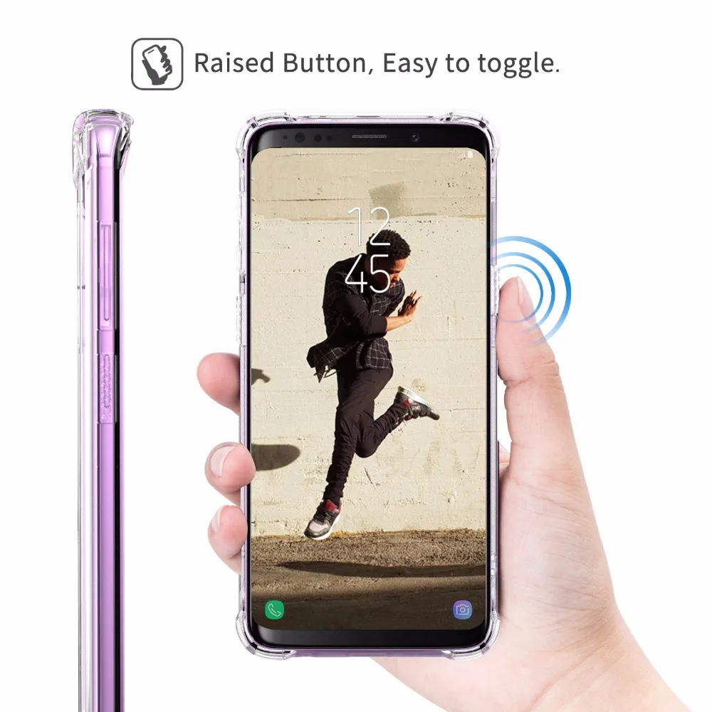 Кристально чистый чехол MoKo для Samsung Galaxy S9 усиленные углы ТПУ бампер Подушка