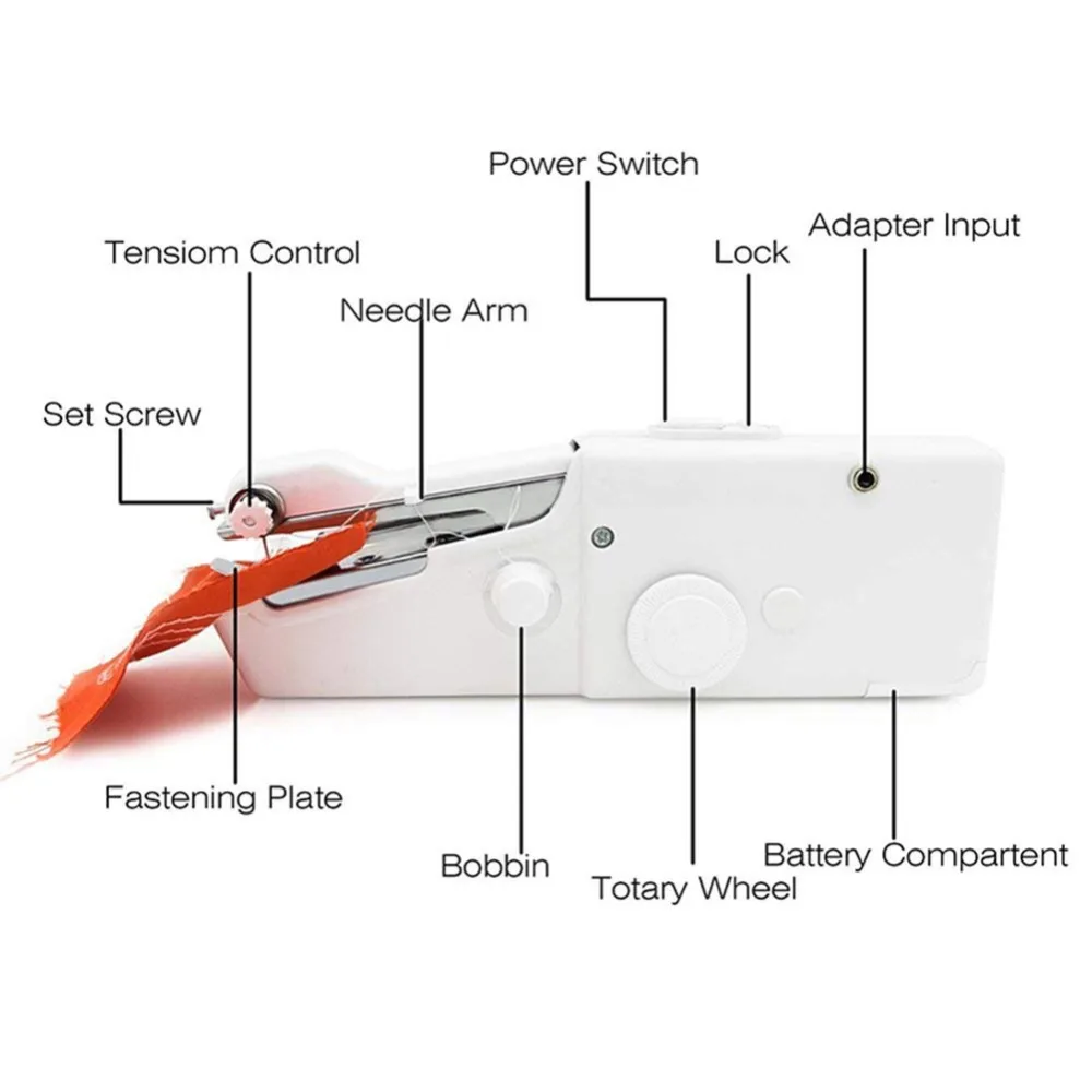 New Portable Household Mini Hand Sewing Machine Quick Stitch Sew Needlework Cordless Clothes Fabrics Electronic Sewing Machine
New Portable Household Mini Hand Sewing Machine Quick Stitch Sew Needlework Cordless Clothes Fabrics Electronic Sewing Machine