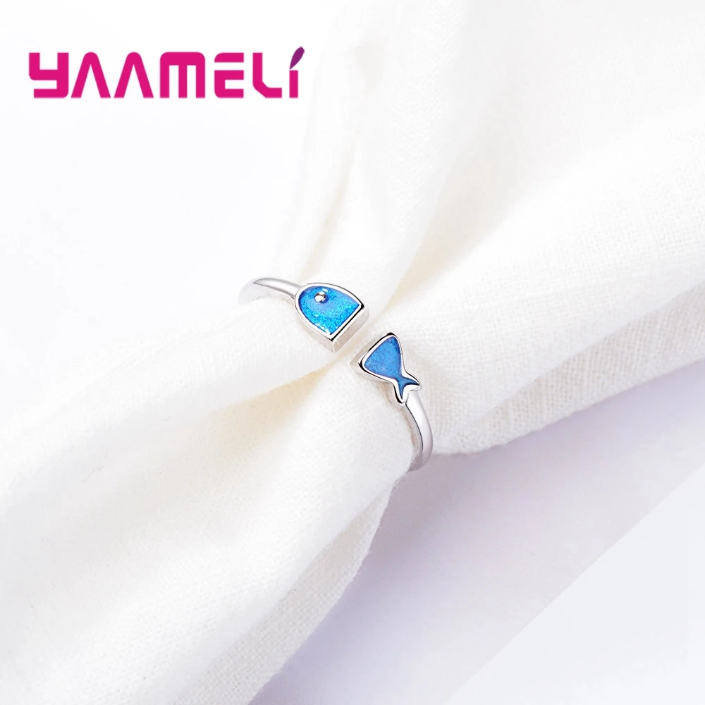 Lovely 925--Silver-Jewelry Rings for Women Girls Blue Enamel Fish Design Opening Resizable Size Nice Gifts
Lovely 925--Silver-Jewelry Rings for Women Girls Blue Enamel Fish Design Opening Resizable Size Nice Gifts