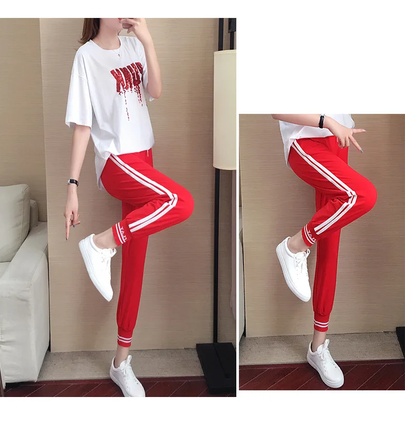 Casual Popular Women Sporting Suits 2019 Hip-hop summer loose striped fashion two-piece set Womens Tracksuits Sportswear suit
Casual Popular Women Sporting Suits 2019 Hip-hop summer loose striped fashion two-piece set Womens Tracksuits Sportswear suit