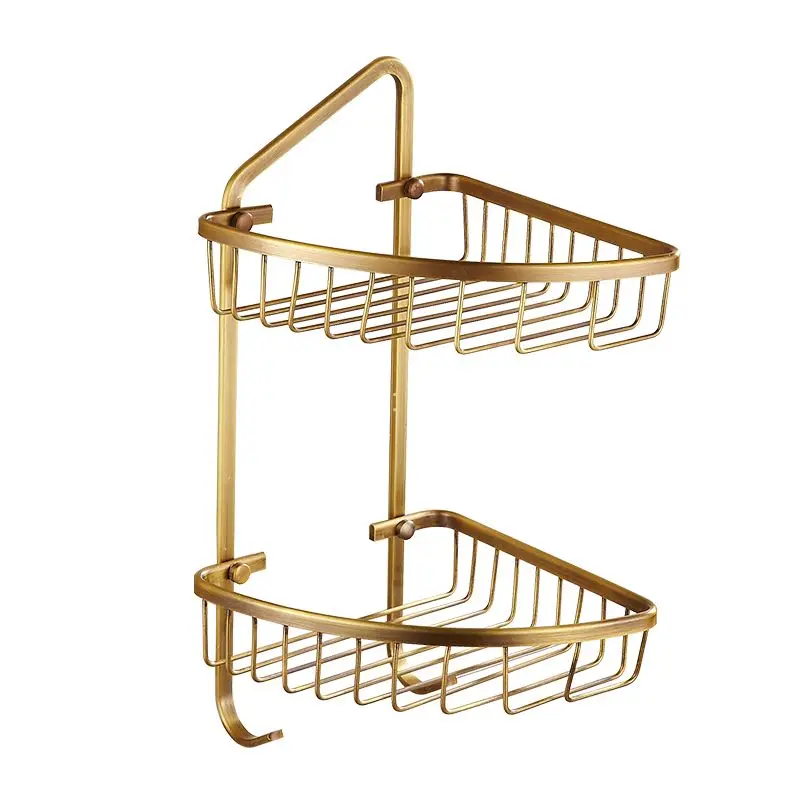 Bathroom Accessory Antique Brass Large Corner Dual Layer Shower Storage Basket aba076
Bathroom Accessory Antique Brass Large Corner Dual Layer Shower Storage Basket aba076