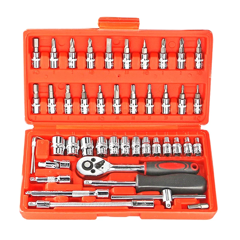 2018 Real Rushed Ferramentas 46pcs 1/4-inch Sleeve Socket Set Car Repair Tool Ratchet Combination Bit A Of Keys Chrome Vanadium
2018 Real Rushed Ferramentas 46pcs 1/4-inch Sleeve Socket Set Car Repair Tool Ratchet Combination Bit A Of Keys Chrome Vanadium