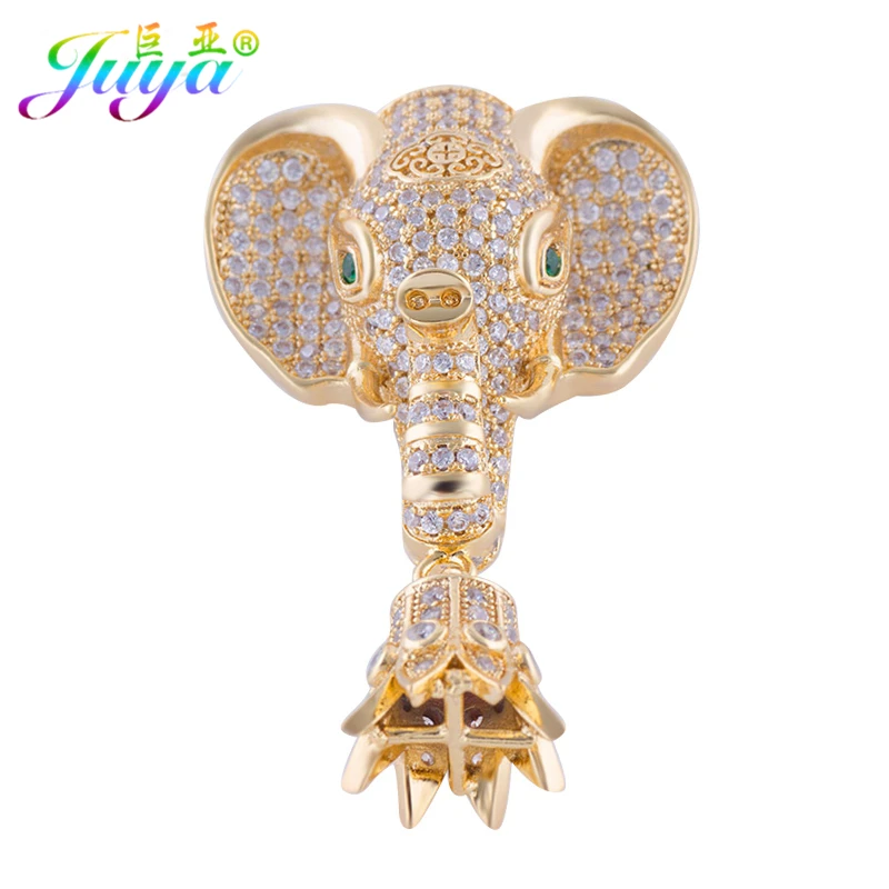 

Supplies For Jewelry Micro Pave Zircon Floating Elephant Connector Pendants Accessories For Women Pearls Necklace Jewelry Making