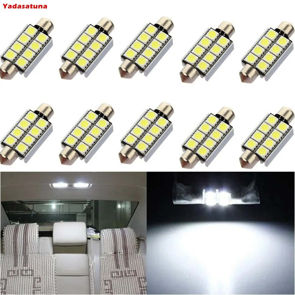 10pcs 41mm 5050 8SMD LED Light Bulbs White Micro General Car Interior Festoon Dome Lamps DC12V Canbus Error-Free Festoon Car LED
10pcs 41mm 5050 8SMD LED Light Bulbs White Micro General Car Interior Festoon Dome Lamps DC12V Canbus Error-Free Festoon Car LED