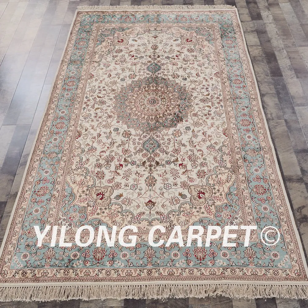 YILONG 5 'x 8' Nanyang персидский ковер бежевый и синий медальон Китайские Восточные
