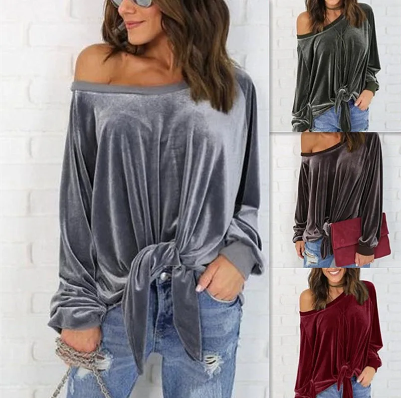 2018 Fashion Slash Neck Bandage Off Shoulder Loose Velvet Hoodie for Women Long Sleeve Bowknot Tied Up Stylish Sexy Tops
2018 Fashion Slash Neck Bandage Off Shoulder Loose Velvet Hoodie for Women Long Sleeve Bowknot Tied Up Stylish Sexy Tops