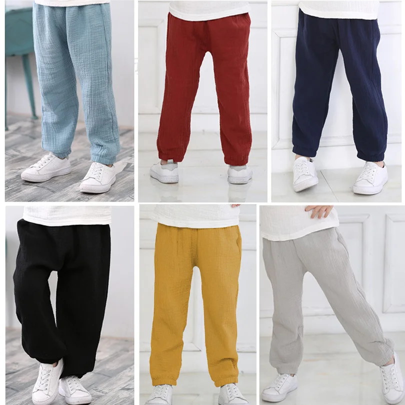 2-7 years old linen pleated 2021 boys and Girls Summer pure cotton harem children's clothes sports pants breathable
2-7 years old linen pleated 2021 boys and Girls Summer pure cotton harem children's clothes sports pants breathable