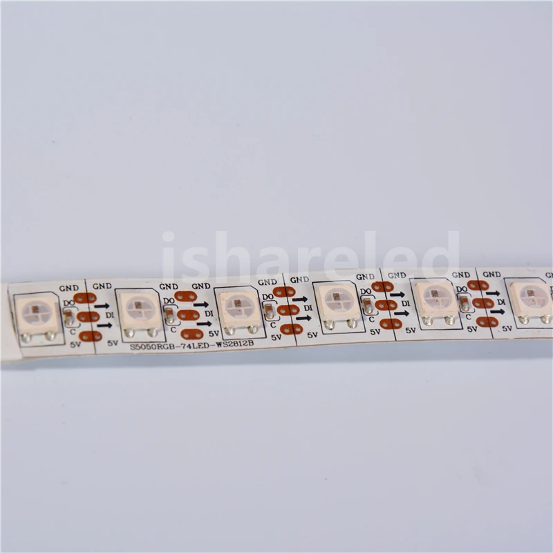 50 м 10x5 5 в SK6812 WS2812B 74 светодиодный s/M Белый/Черный PCB 5050 SMD RGB Dream Адресуемая цветная