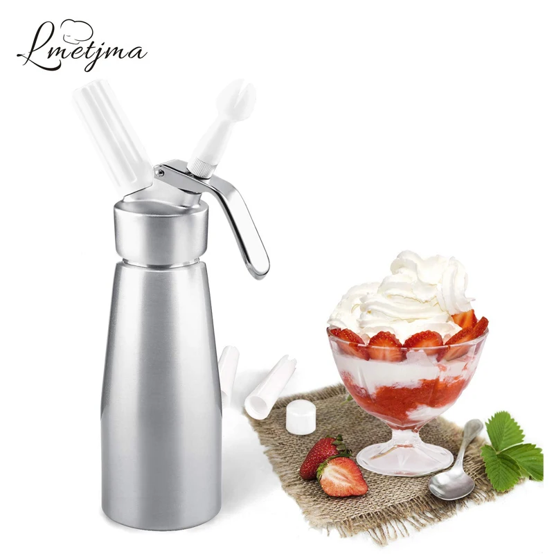 LMETJMA 500 мл дозатор для взбитых сливок Cream Whipper, алюминиевый аппарат для взбивания сливок, десертов с 3 насадками для украшения KC0224
LMETJMA 500 мл дозатор для взбитых сливок Cream Whipper, алюминиевый аппарат для взбивания сливок, десертов с 3 насадками для украшения KC0224