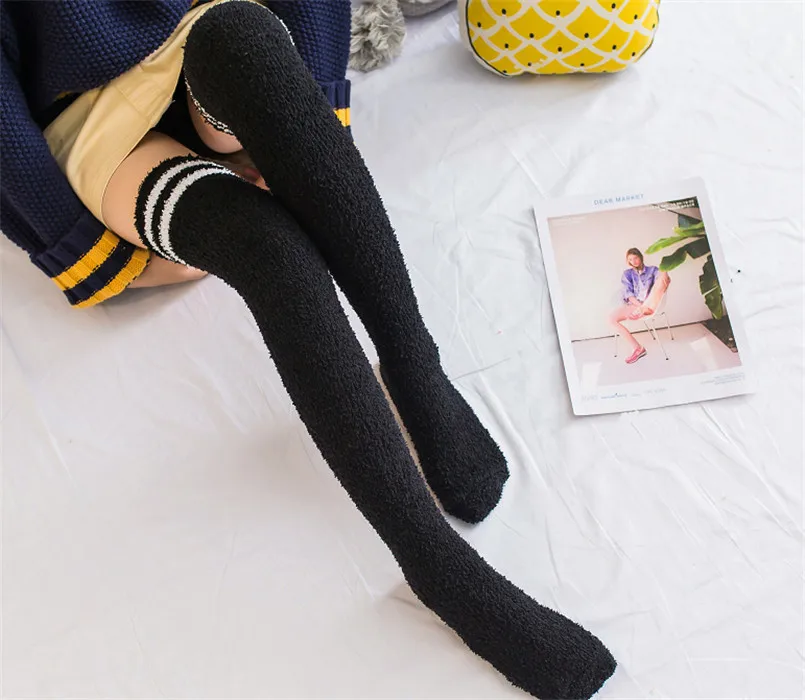Fluffy Warm Long Elastic Women Coral Fleece Stockings Plus Size Striped Winter Stockings Sexy Medias De Mujer Knee High Socks
Fluffy Warm Long Elastic Women Coral Fleece Stockings Plus Size Striped Winter Stockings Sexy Medias De Mujer Knee High Socks