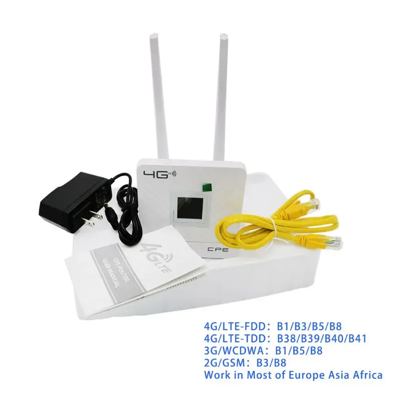 Wireless CPE 4G Wifi Router Portable Gateway FDD TDD LTE WCDMA GSM Global Unlock External Antennas SIM Card Slot WAN LAN Port
Wireless CPE 4G Wifi Router Portable Gateway FDD TDD LTE WCDMA GSM Global Unlock External Antennas SIM Card Slot WAN LAN Port