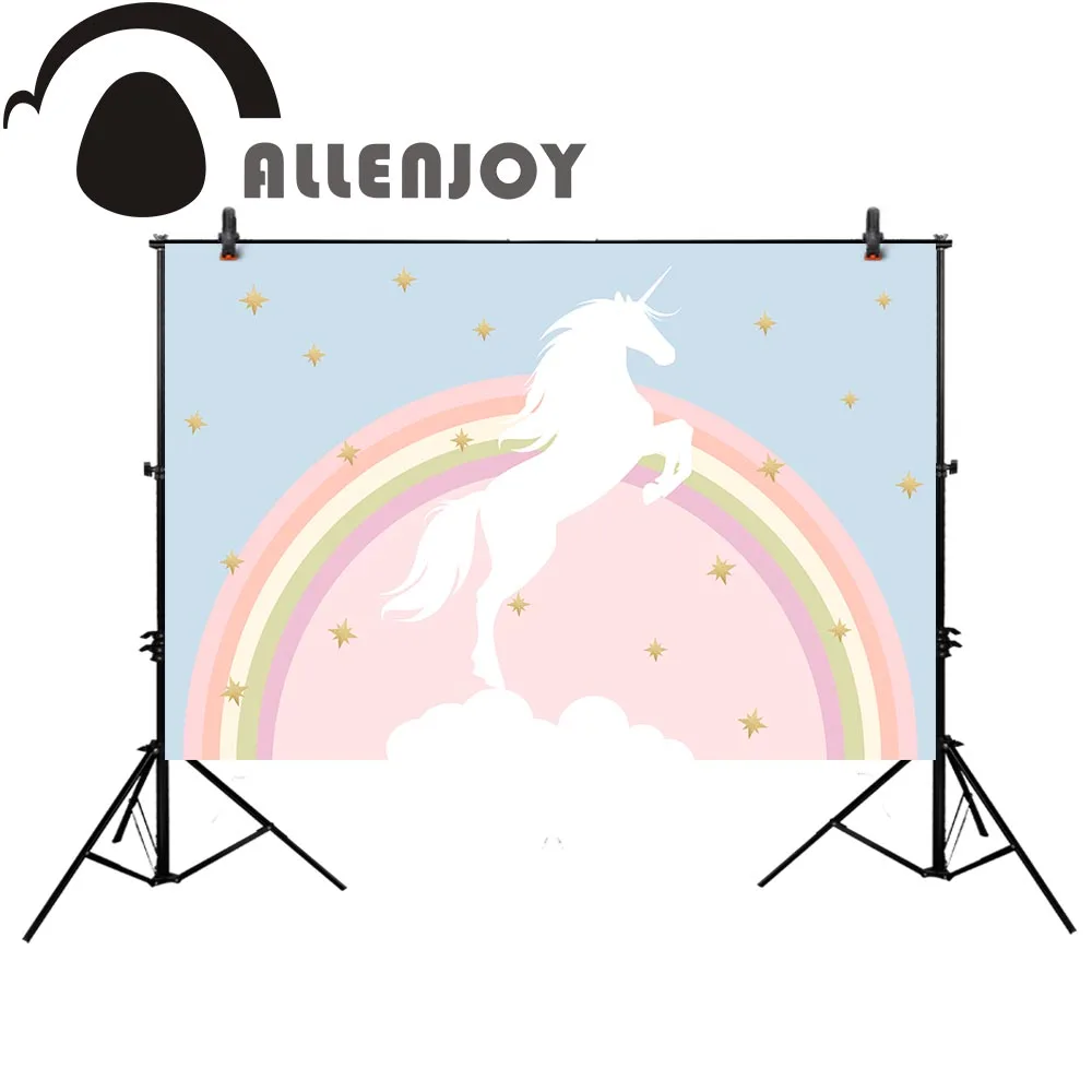 Allenjoy unicorn photography rainbow backdrop birthday banner Dessert table stars Background photobooth photocall photo studio
Allenjoy unicorn photography rainbow backdrop birthday banner Dessert table stars Background photobooth photocall photo studio