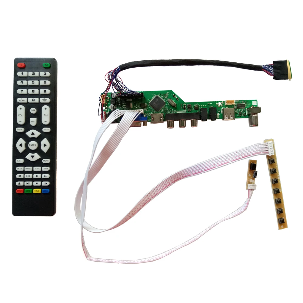 Плата контроллера T.V56.031 HDMI USB AV VGA ATV PC LCD, комплект светодиодного монитора LVDS для панели 15,6 дюймов 1366x768 LP156WH4-TLN1
Плата контроллера T.V56.031 HDMI USB AV VGA ATV PC LCD, комплект светодиодного монитора LVDS для панели 15,6 дюймов 1366x768 LP156WH4-TLN1