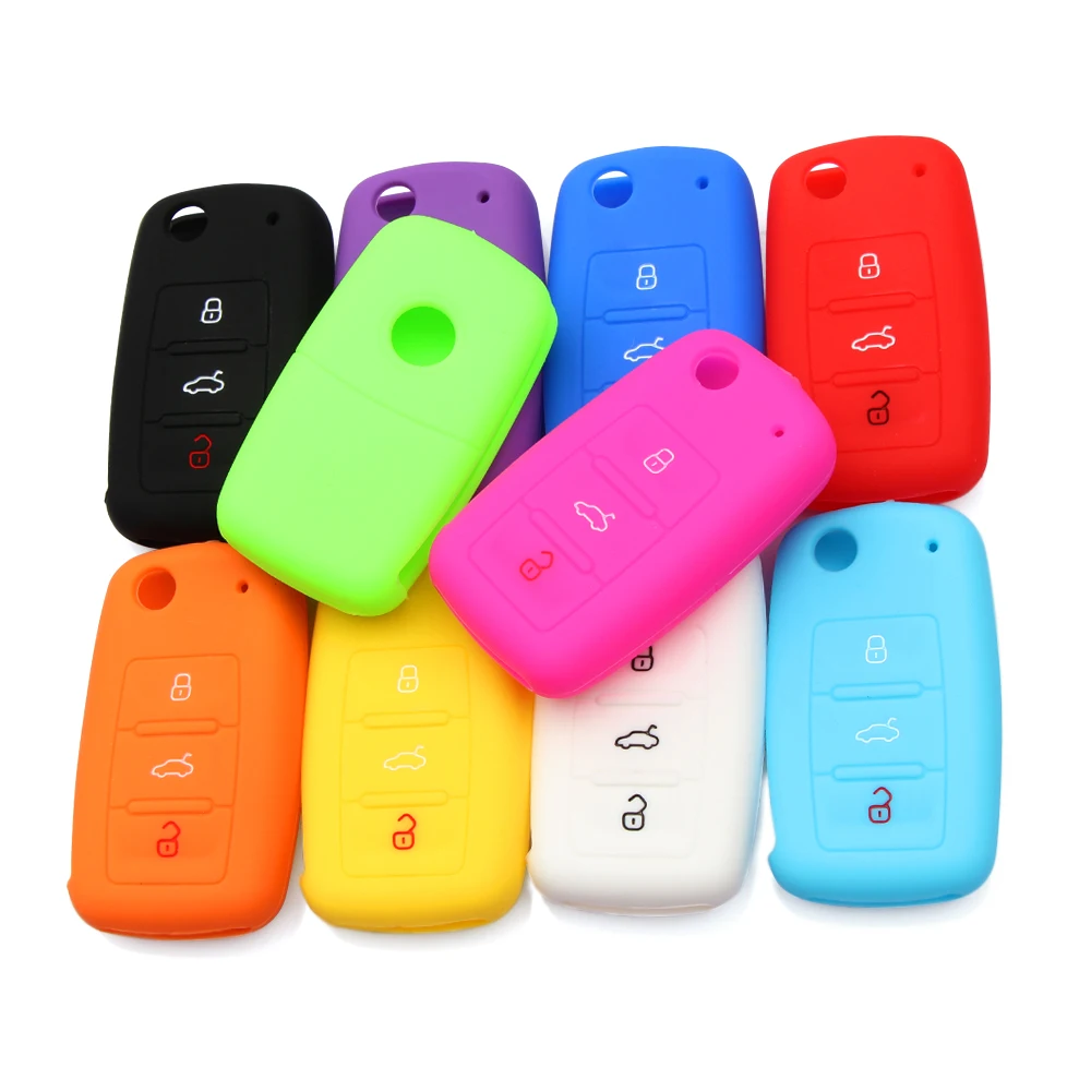 Чехол для ключей VW Golf Bora Jetta POLO GOLF Passat Skoda Octavia A5 Fabia SEAT Ibiza Leon Силиконовый ключ