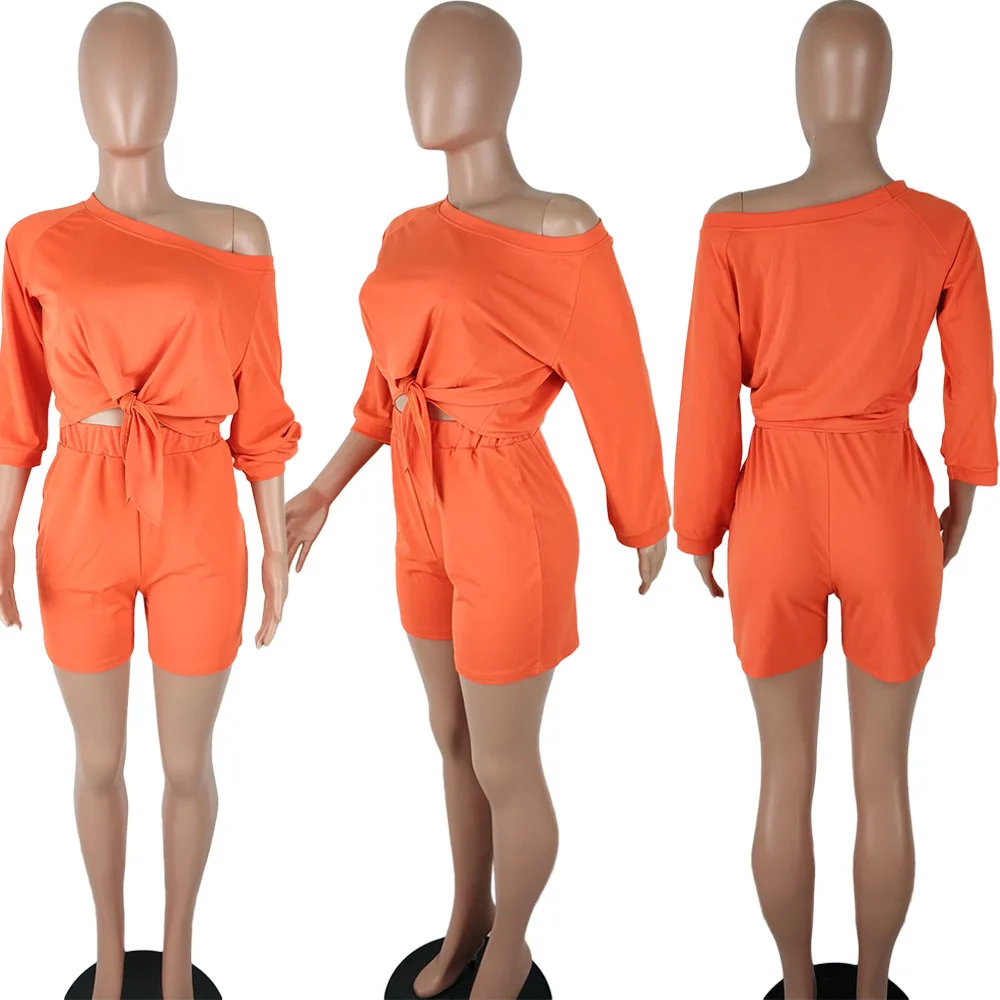 Casual Two Piece Sweat Suits Women Festival Clothes One Shoulder Loose Crop Top And Bandage Shorts Streetwear 2 Pcs Club Outfits
Casual Two Piece Sweat Suits Women Festival Clothes One Shoulder Loose Crop Top And Bandage Shorts Streetwear 2 Pcs Club Outfits