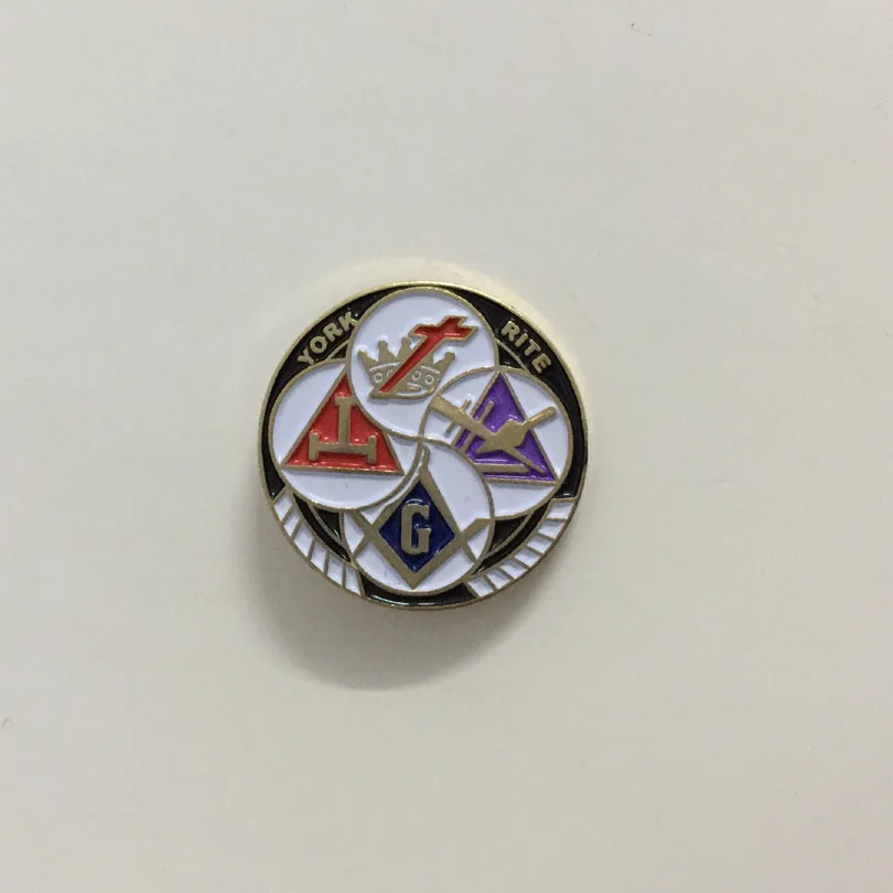 

1pcs Knights Templar YORK RITE 19mm Round Freemason Lapel Pin Badges Masonic Masonry Metal Crafts Brooches and Pins