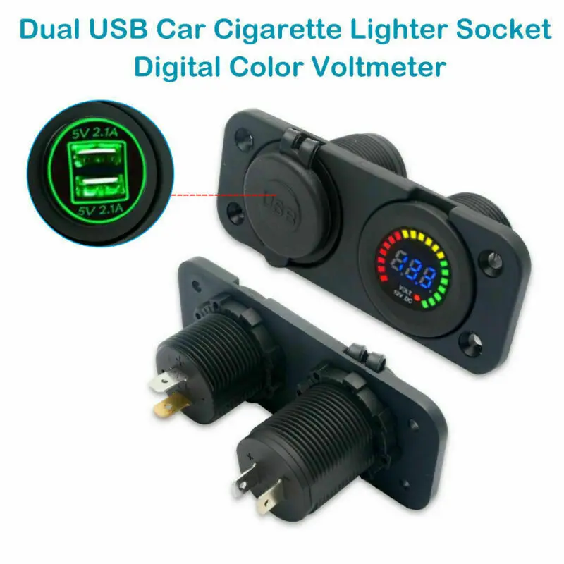12V 4.2A Voltmeter LED Dual USB Port Car Charger Cigarette Lighter Voltmeter RED Blue Green
12V 4.2A Voltmeter LED Dual USB Port Car Charger Cigarette Lighter Voltmeter RED Blue Green