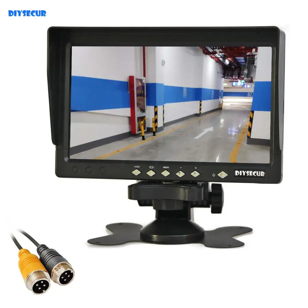 

DIYSECUR AHD 800x480 7inch TFT LCD Car Monitor Rear View Monitor Support 1080P AHD Camera with Sun Hood Visor