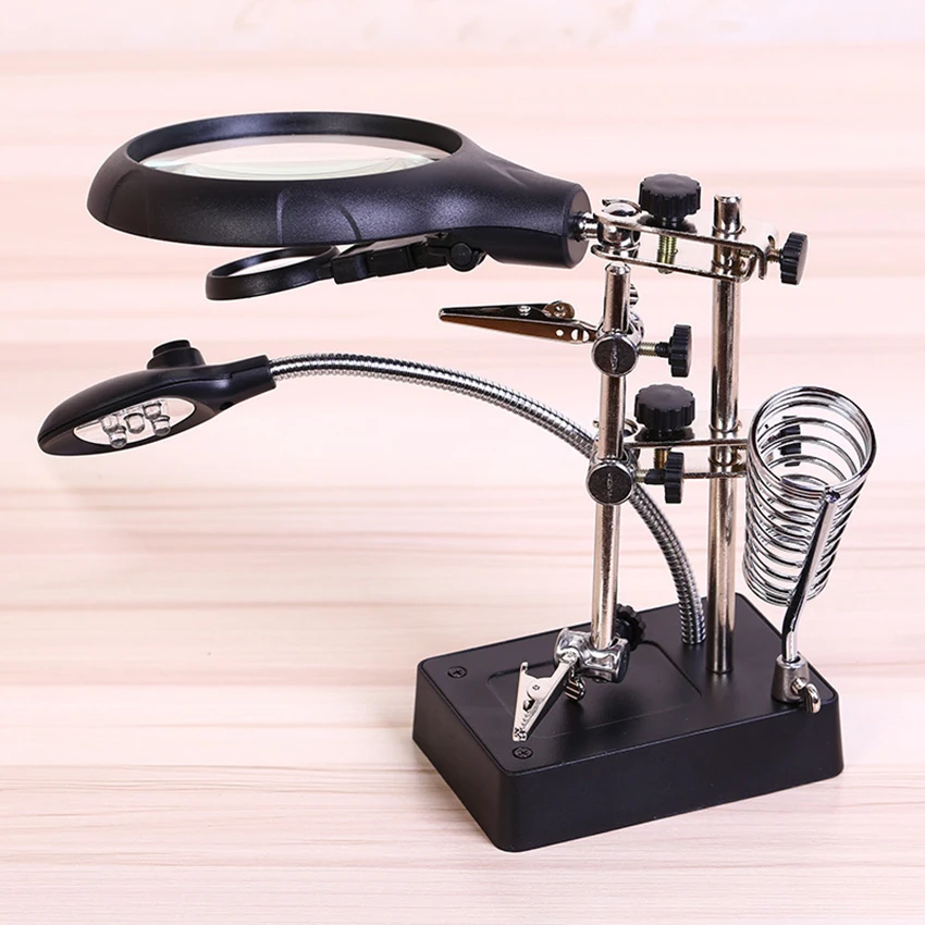 Welding Magnifying Glass with LED Light 2.5X 5X 8X lens Desktop Magnifier Auxiliary Clip Loupe Third Hand Soldering Repair Tool
Welding Magnifying Glass with LED Light 2.5X 5X 8X lens Desktop Magnifier Auxiliary Clip Loupe Third Hand Soldering Repair Tool