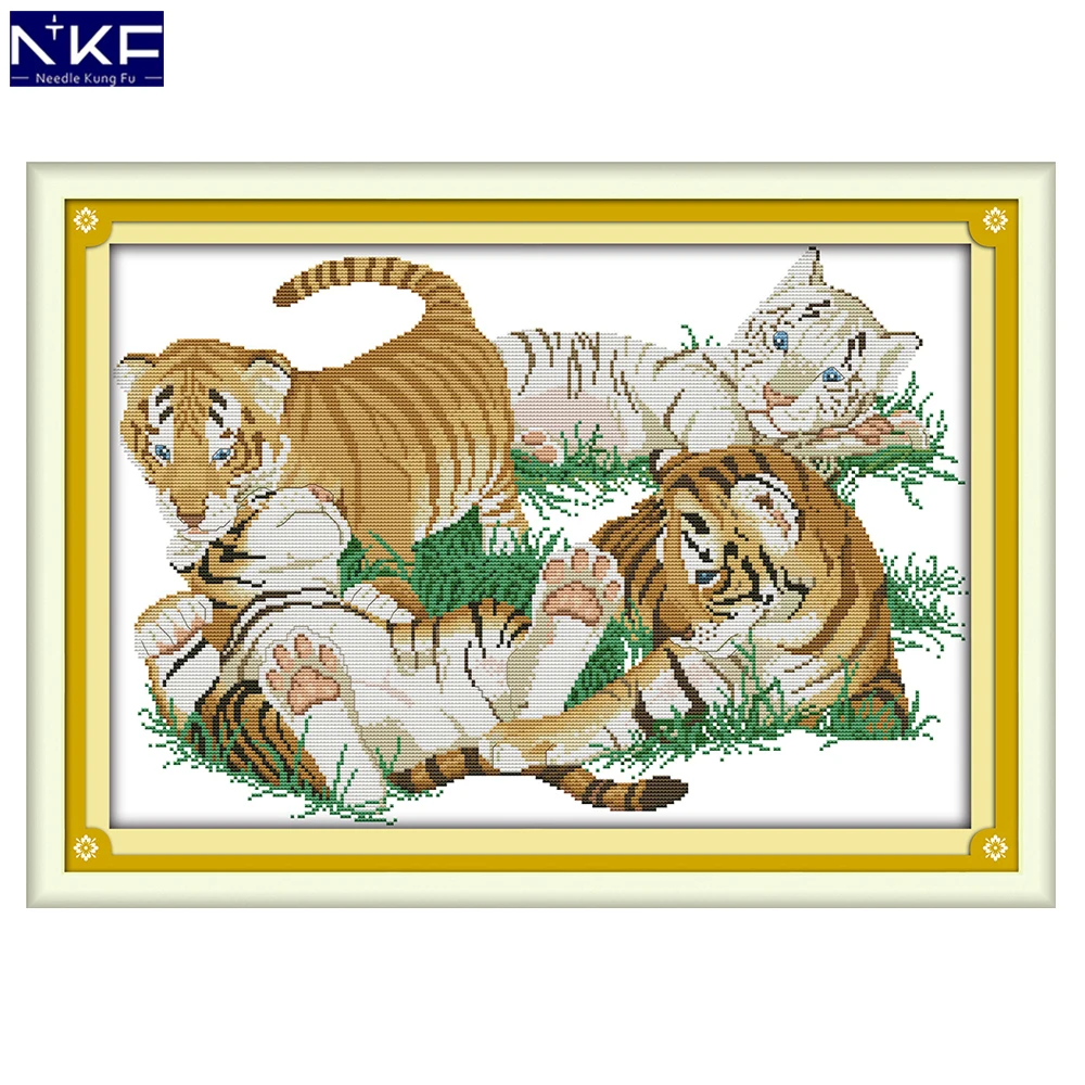 NKF Four Tigers Animal Cross Stitch Set Handmade Craft Needlework Cross-Stitch Embroidery Kit Cross Stitch for Home Decor
NKF Four Tigers Animal Cross Stitch Set Handmade Craft Needlework Cross-Stitch Embroidery Kit Cross Stitch for Home Decor