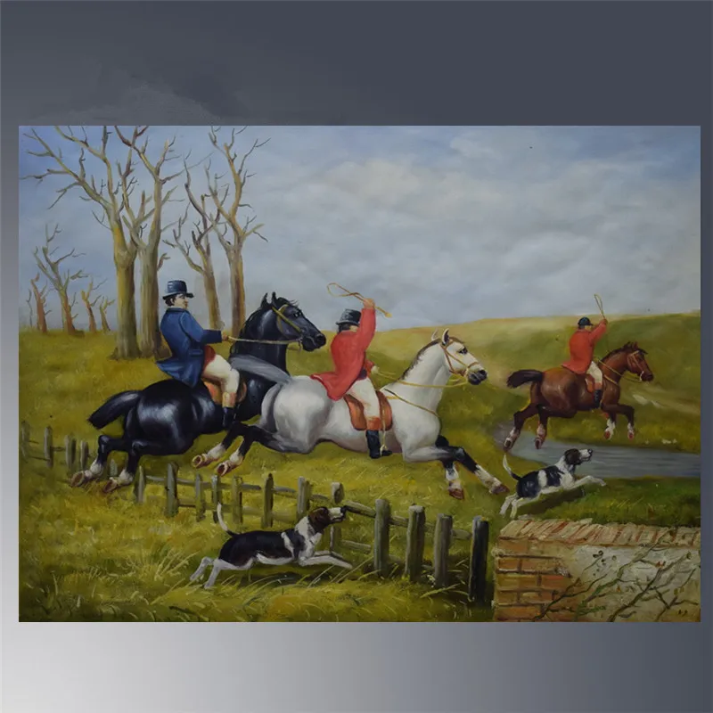 Hand-painted oil painting Modern painting for dining-room living room Wall decoration picture Riding hunting scene
Hand-painted oil painting Modern painting for dining-room living room Wall decoration picture Riding hunting scene