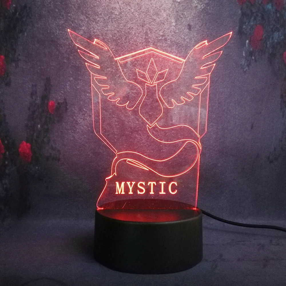 Новый Мистик мультфильм Покемон 3D LED ночные светильники Красочные Акриловые