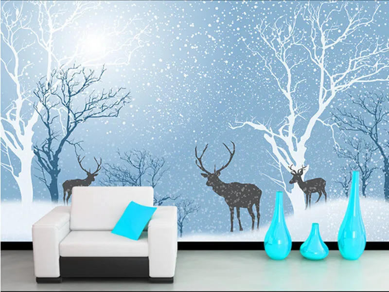 Custom 3D murals,the snow forest deer dreamy artistic conception papel de parede,living room TV wall children bedroom wallpaper
Custom 3D murals,the snow forest deer dreamy artistic conception papel de parede,living room TV wall children bedroom wallpaper
