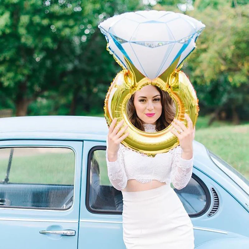 1pcs Diamond Ring Foil Balloon Wedding Engagement Birthday Party Bridal Shower Bachelorette Party Decoration Supplies
1pcs Diamond Ring Foil Balloon Wedding Engagement Birthday Party Bridal Shower Bachelorette Party Decoration Supplies