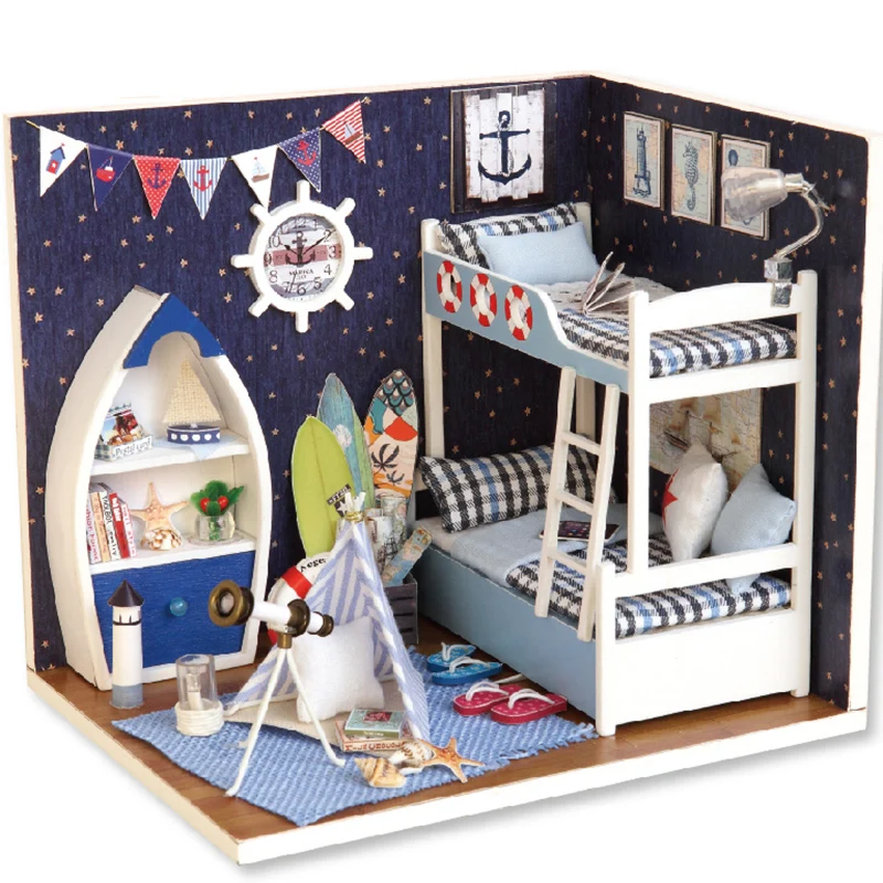 Mini DIY 3D Doll House Wood Sky Dollhouse Wooden House Furnitures Puzzle Children Toy Gift for Girls & Dust Cover 07 (S8
Mini DIY 3D Doll House Wood Sky Dollhouse Wooden House Furnitures Puzzle Children Toy Gift for Girls & Dust Cover 07 (S8