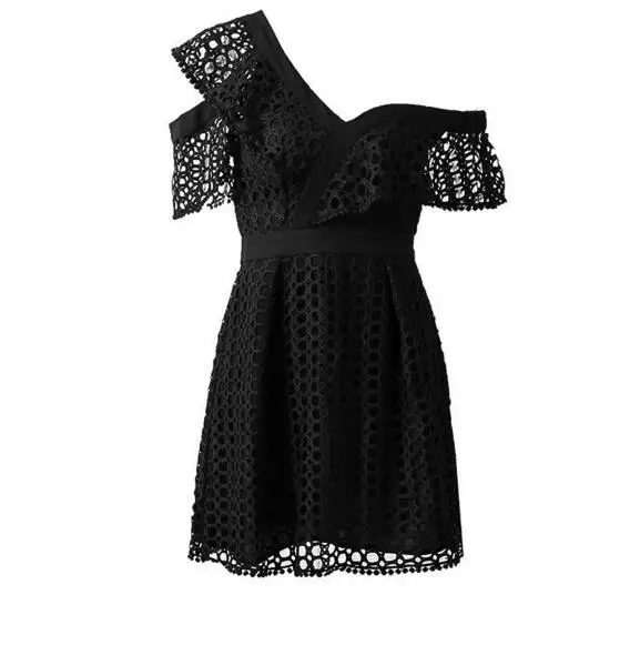 2022 New Sexy Hollow Out Dress Women Elegant White Lace Dress One Shoulder Flare Sleeve Clubwear Short Club Party Dress
2022 New Sexy Hollow Out Dress Women Elegant White Lace Dress One Shoulder Flare Sleeve Clubwear Short Club Party Dress