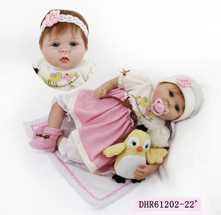 NPK About 22" inch /55cm bebe reborn 3/4 silicone Limbs +Cloth body,with plush doll toys For girls Gifts Bonecas
NPK About 22" inch /55cm bebe reborn 3/4 silicone Limbs +Cloth body,with plush doll toys For girls Gifts Bonecas