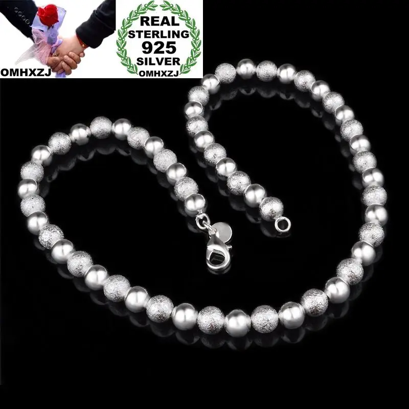 Ожерелье унисекс из серебра 925 пробы с круглыми бусинами, NC25
Ожерелье унисекс из серебра 925 пробы с круглыми бусинами, NC25