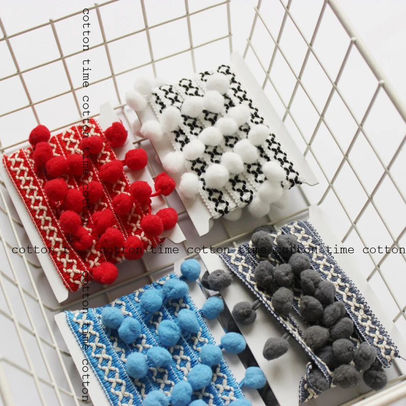 10Yds/lot 3.5cm wide Exquisite red blue white grey Pom pom ball jacquard hair ball lace high quality clothing accessories AC1369
10Yds/lot 3.5cm wide Exquisite red blue white grey Pom pom ball jacquard hair ball lace high quality clothing accessories AC1369