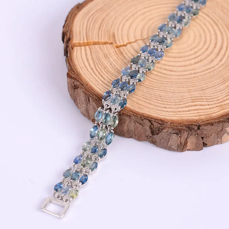 KJJEAXCMY fine jewelry 925 silver inlaid with natural sapphire gold bracelet luxurious atmosphere.
KJJEAXCMY fine jewelry 925 silver inlaid with natural sapphire gold bracelet luxurious atmosphere.