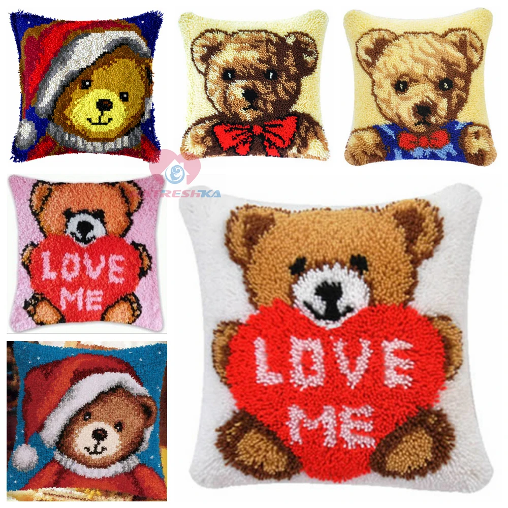 Dropshipping Latch Hook kits Pillow love bear Diy Handmade Printed Canvas Cushion Latch Hook Kits Unfinished accessories 43x43cm
Dropshipping Latch Hook kits Pillow love bear Diy Handmade Printed Canvas Cushion Latch Hook Kits Unfinished accessories 43x43cm
